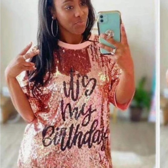 Gold Street Solid Sequins Patchwork O Neck Dress. - Picture 1 of 2